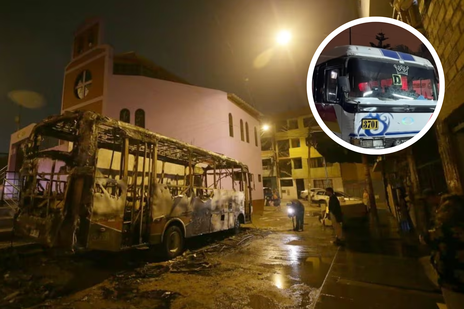 Balean bus en SJM y queman otro en Santa Anita tras suspensión del paro