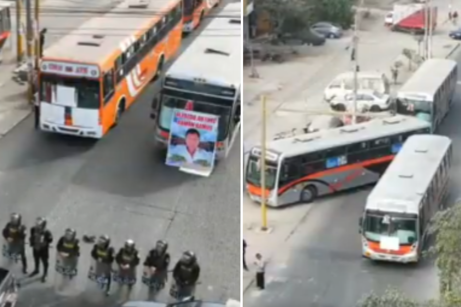 Buses bloquean avenida Túpac Amaru por paro de transportistas