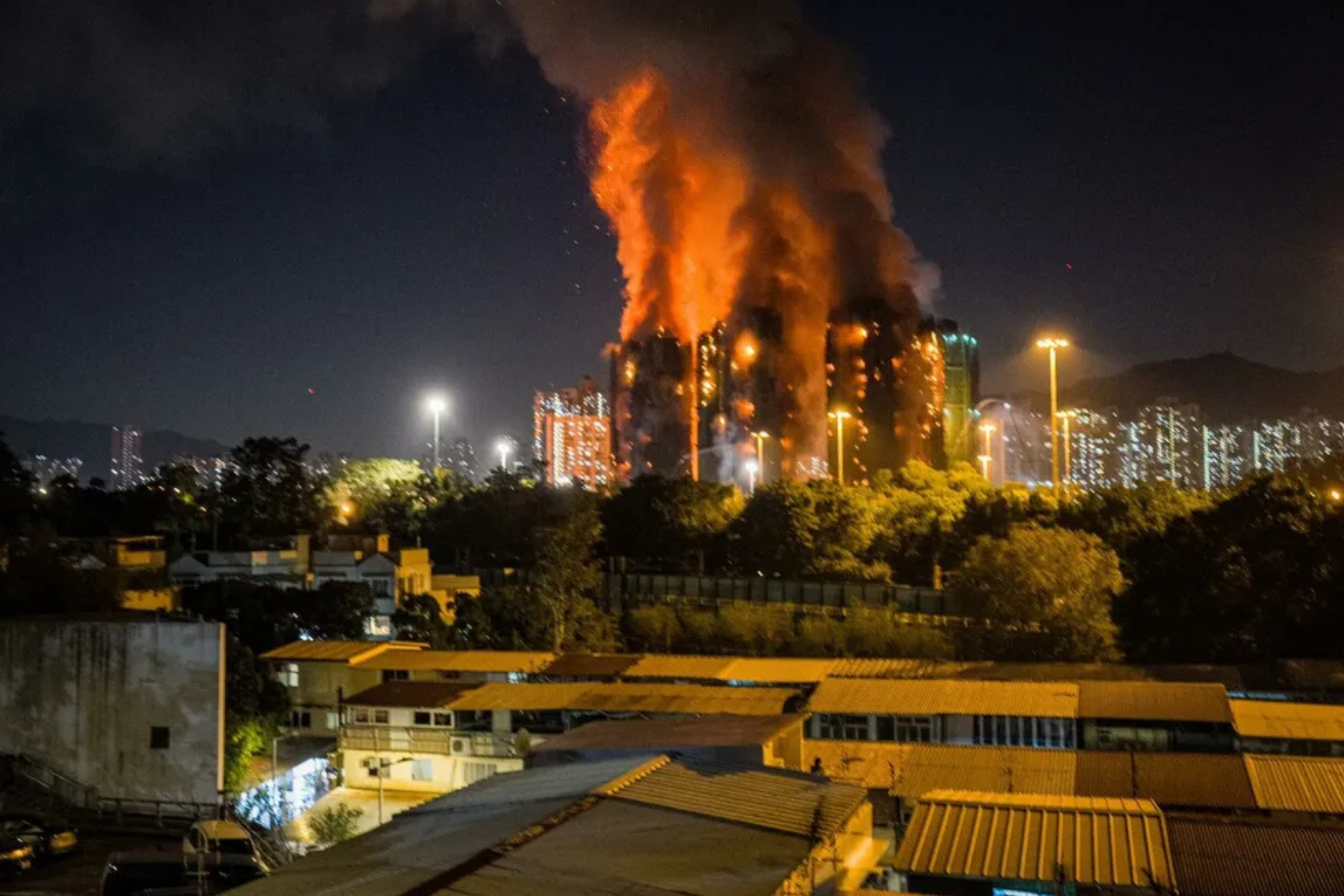 Incendio en Hong Kong.