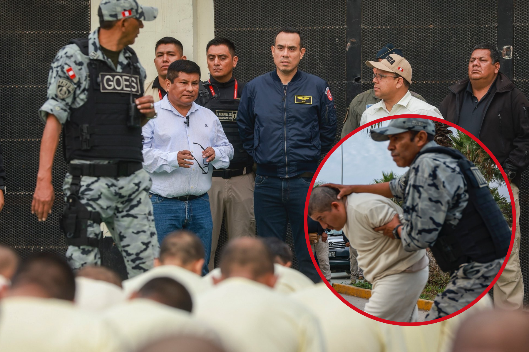 José Jerí supervisa traslado de presos.