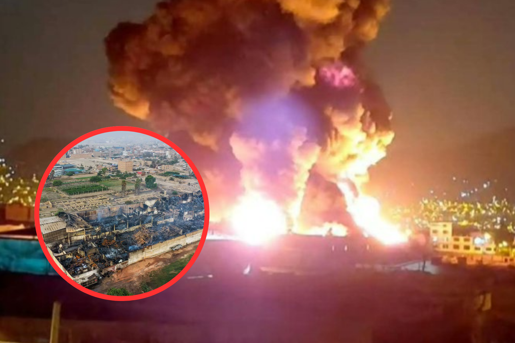 Incendio en almacén de colchones en Comas.
