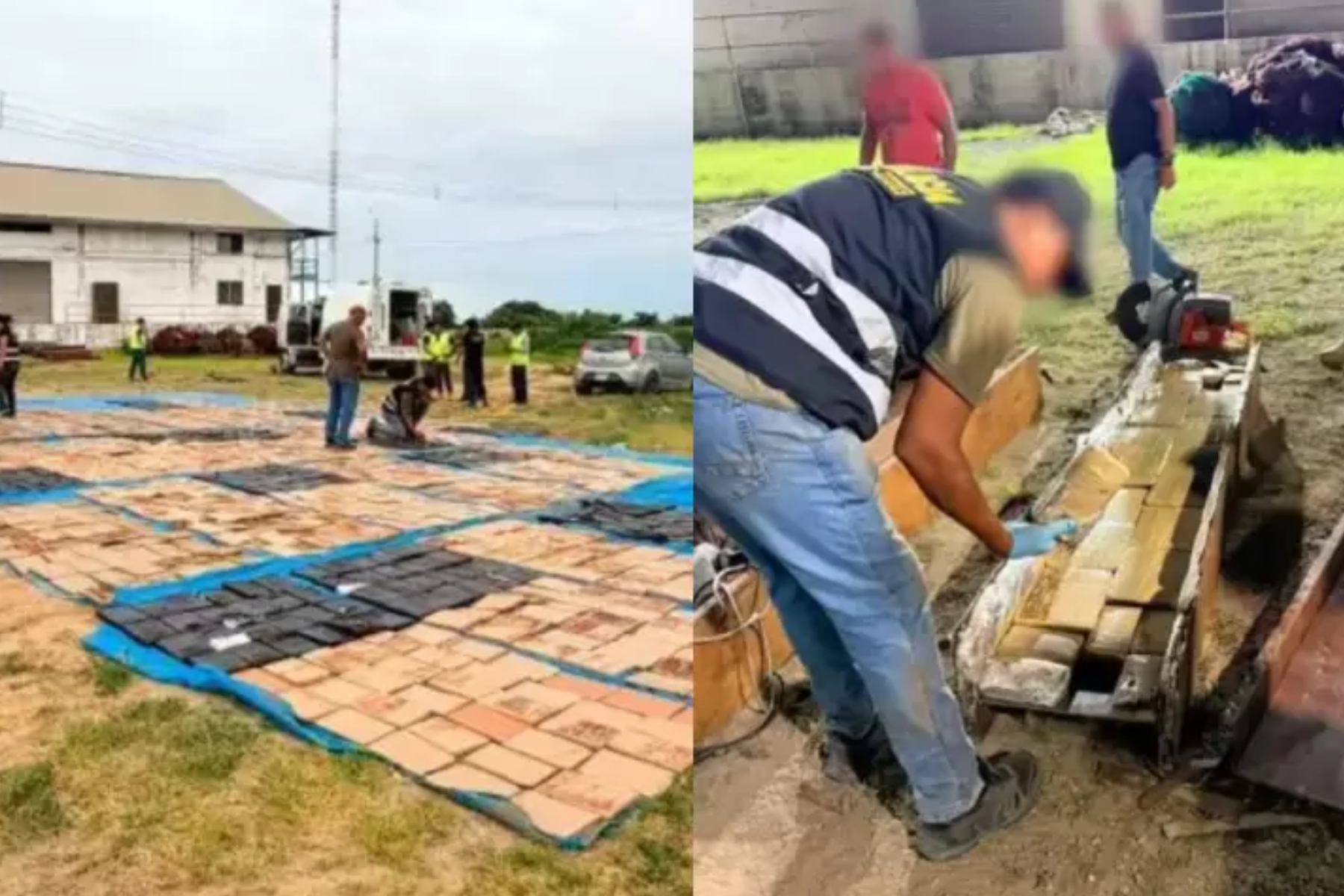 Incautan más de 1,5 toneladas de marihuana ocultas en vigas metálicas durante operativo conjunto de la Policía Nacional del Perú y la Policía Nacional del Ecuador en la frontera norte.